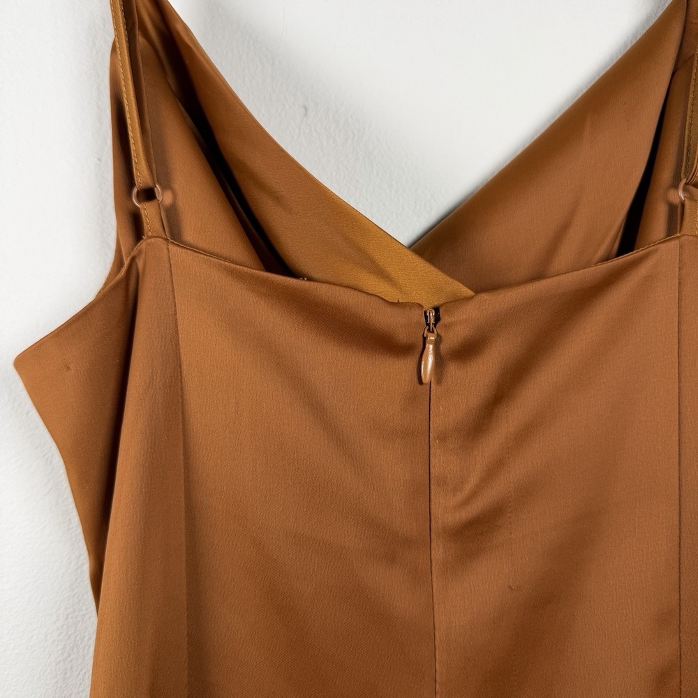 Urban Outfitters Cowl neck Brown slip tank dress Med Adjustable Cocktail Short - Picture 7 of 15